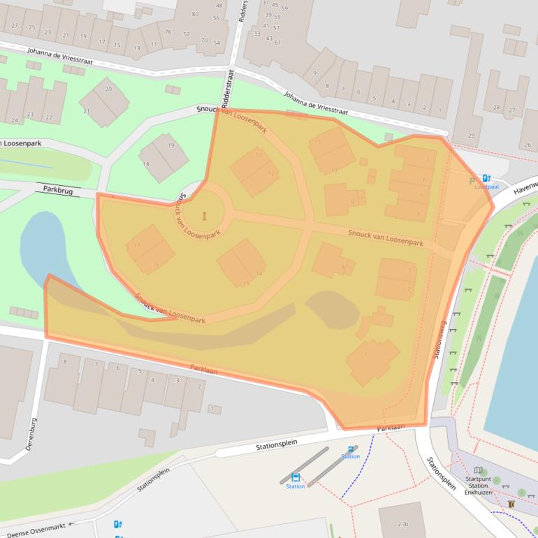 Kaart van postcodegebied 1601EP.