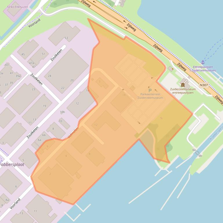 Kaart van postcodegebied 1601ET.