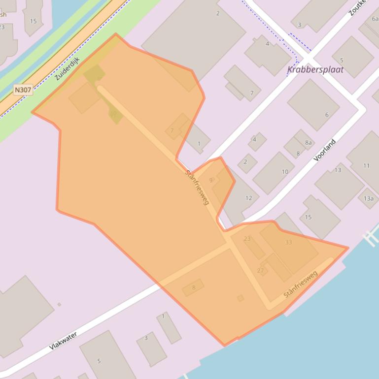 Kaart van postcodegebied 1601EW.