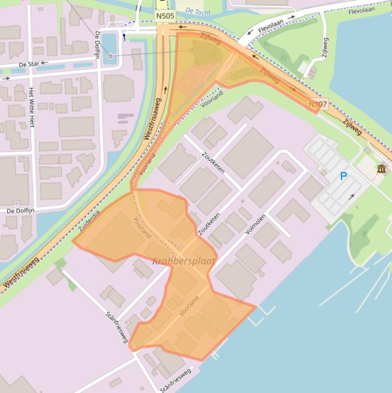 Kaart van postcodegebied 1601EZ.