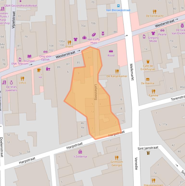 Kaart van postcodegebied 1601GR.