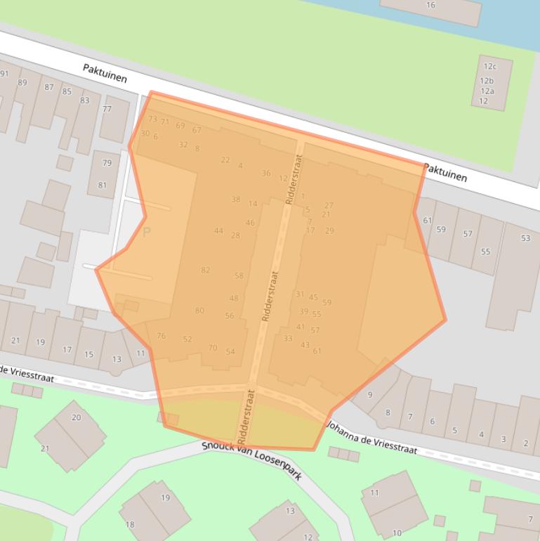 Kaart van postcodegebied 1601GS.