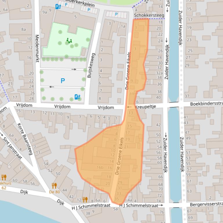 Kaart van postcodegebied 1601HP.