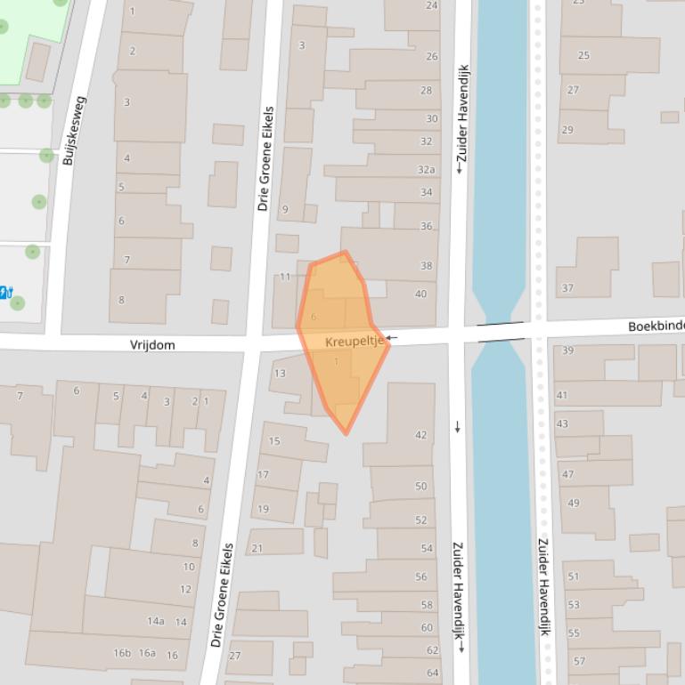 Kaart van postcodegebied 1601HR.