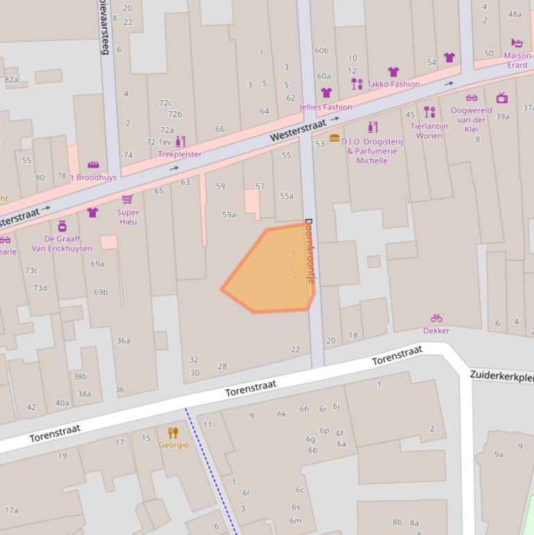 Kaart van postcodegebied 1601HV.