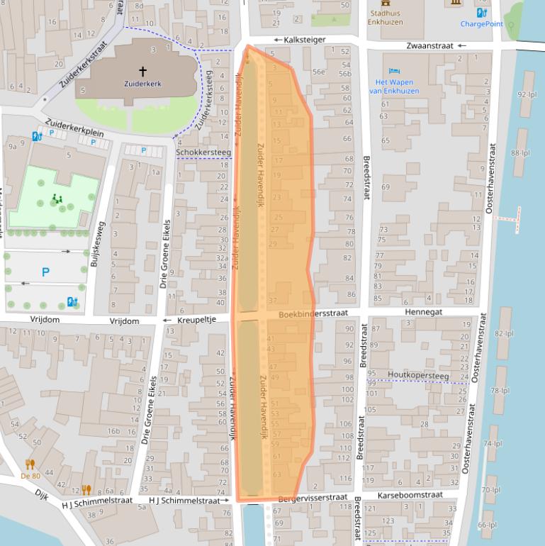 Kaart van postcodegebied 1601JA.