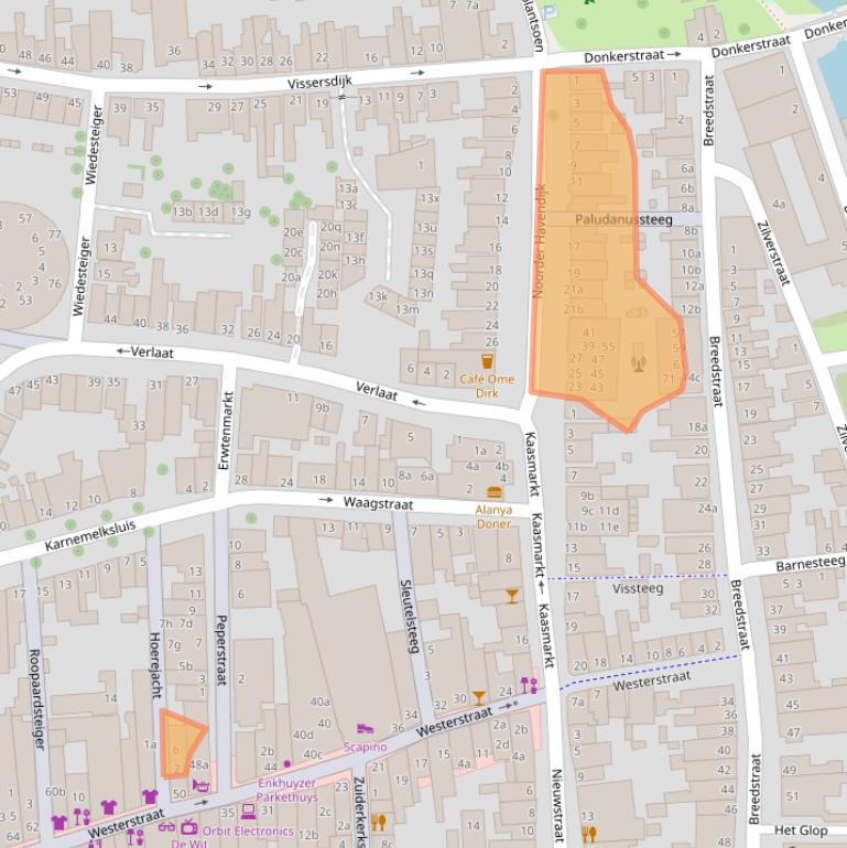 Kaart van postcodegebied 1601JL.