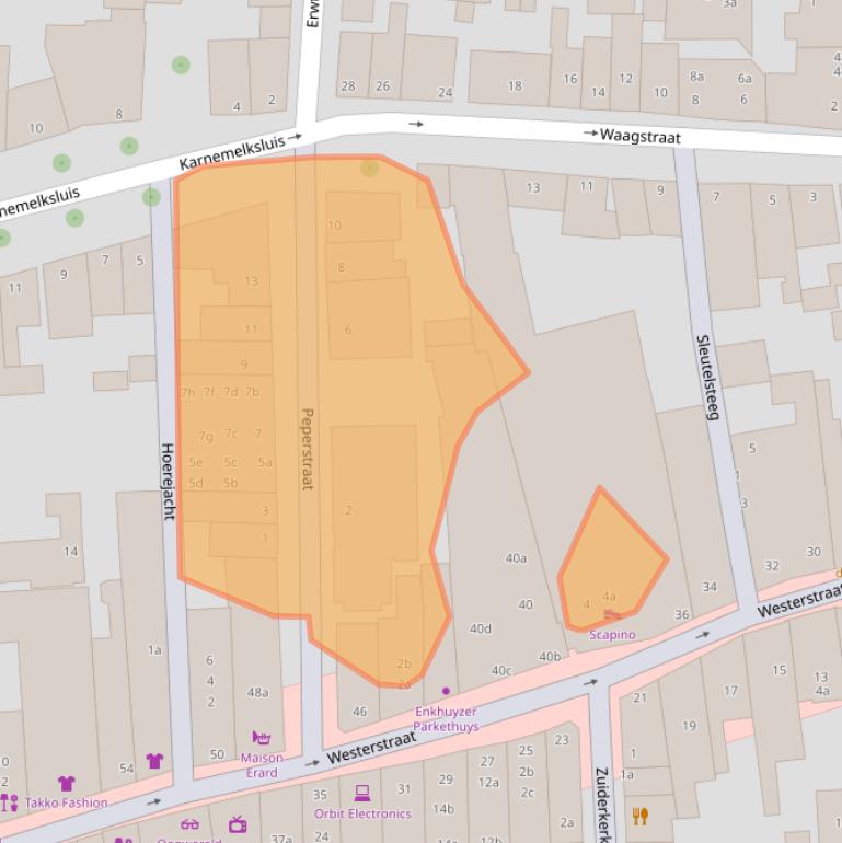 Kaart van postcodegebied 1601JP.