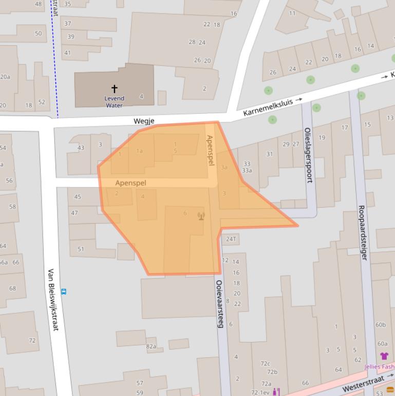 Kaart van postcodegebied 1601JS.