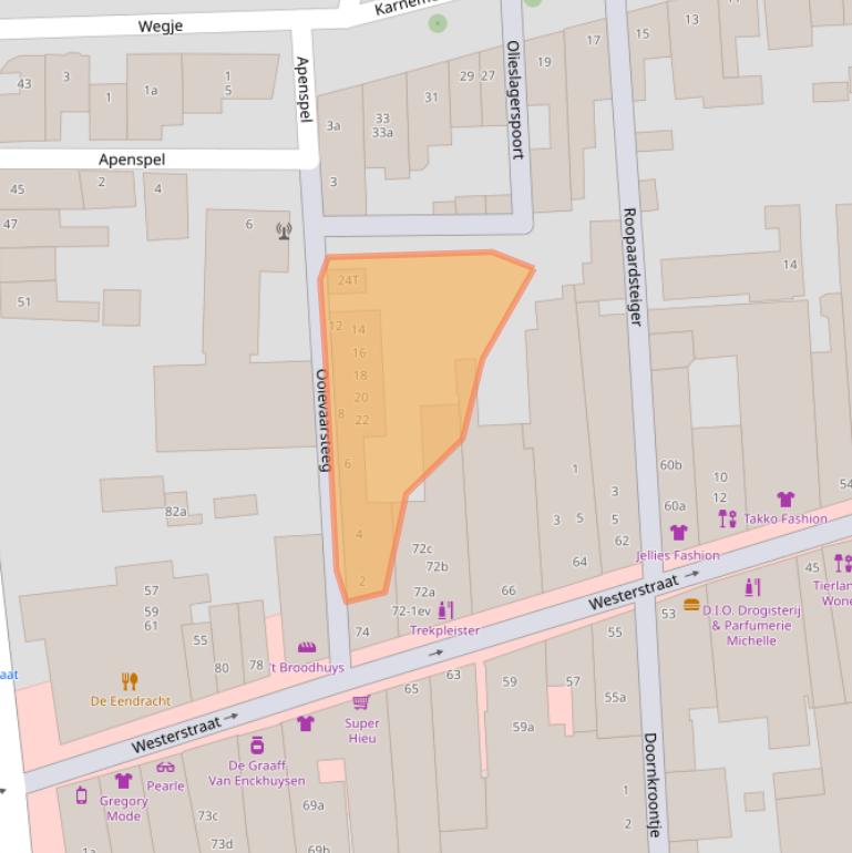 Kaart van postcodegebied 1601JZ.