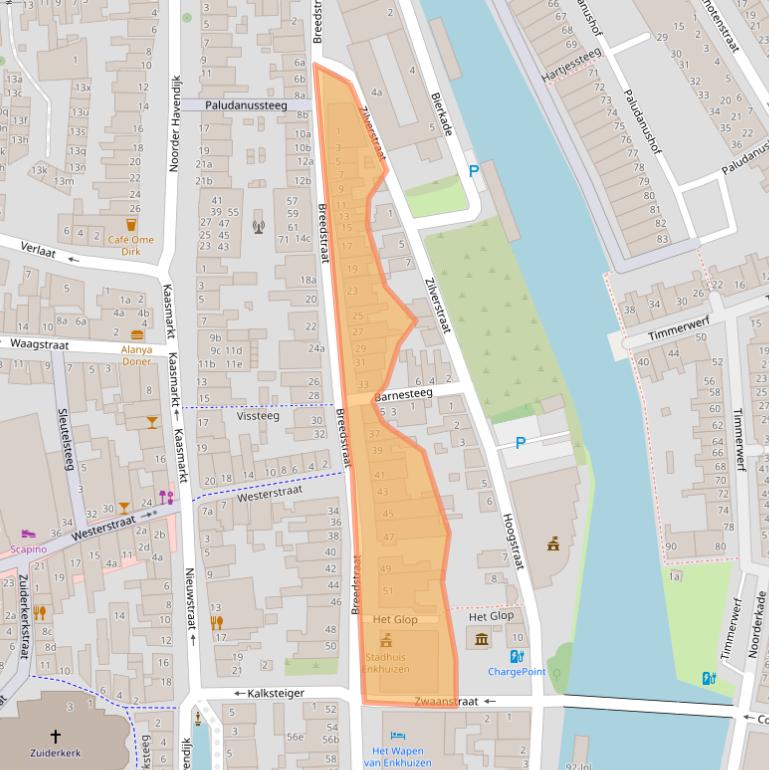 Kaart van postcodegebied 1601KA.