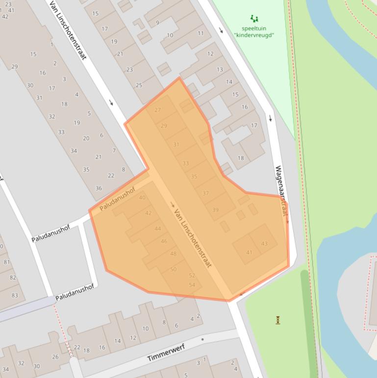 Kaart van postcodegebied 1601LG.