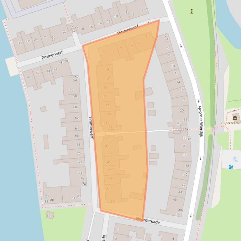 Kaart van postcodegebied 1601LW.