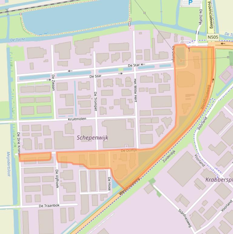 Kaart van postcodegebied 1601ME.