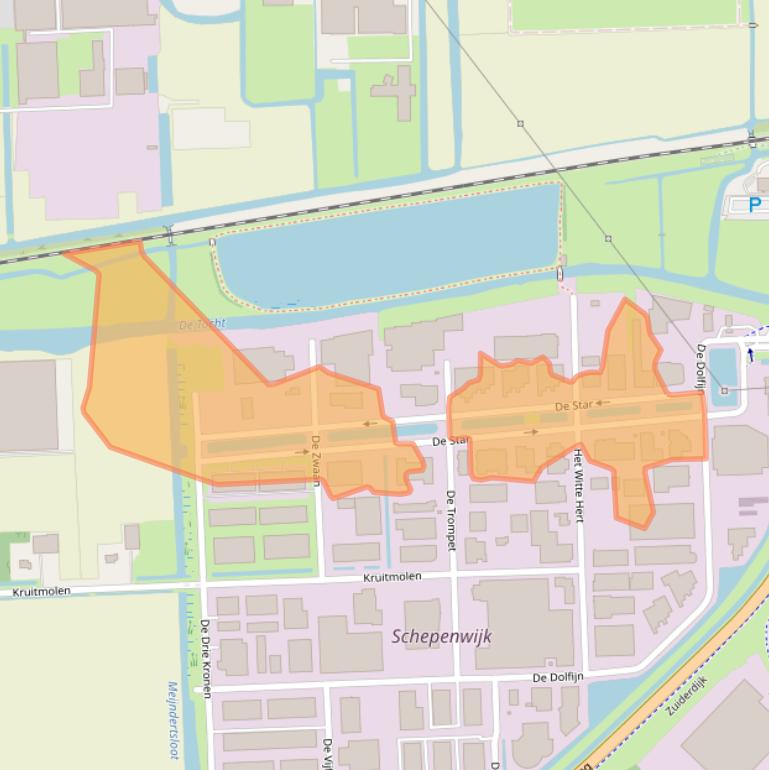 Kaart van postcodegebied 1601MH.