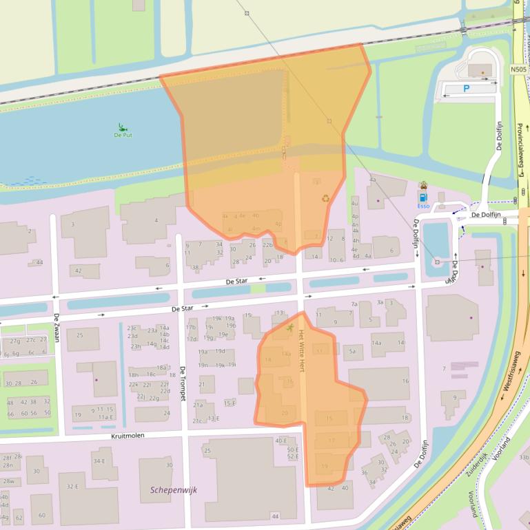 Kaart van postcodegebied 1601MJ.