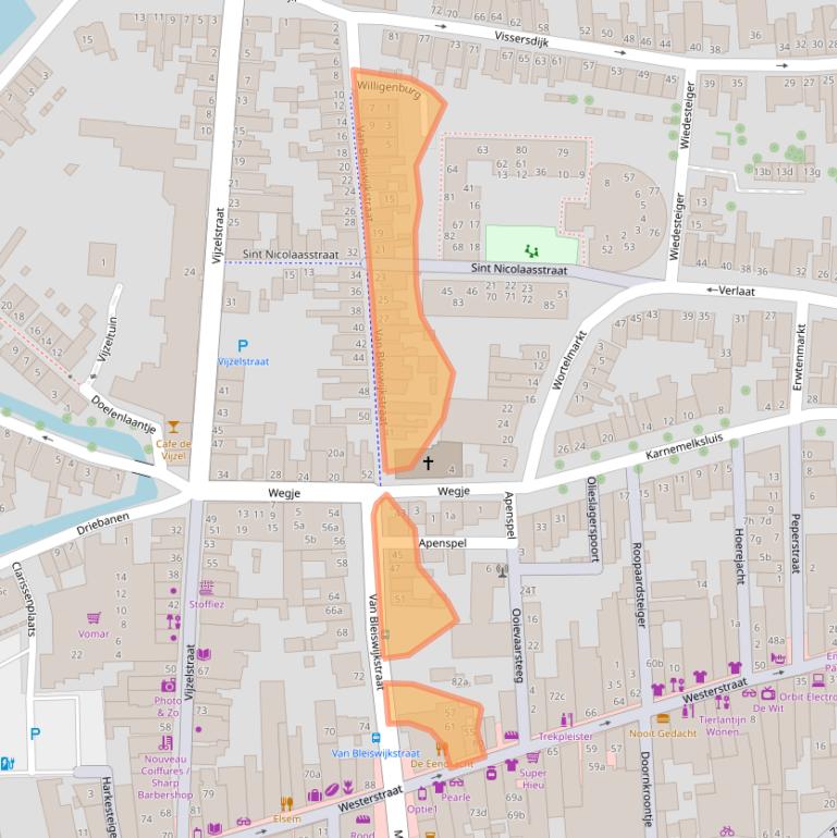 Kaart van postcodegebied 1601NA.