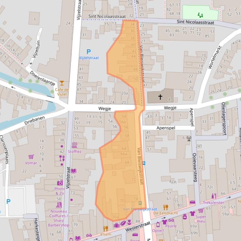 Kaart van postcodegebied 1601NC.