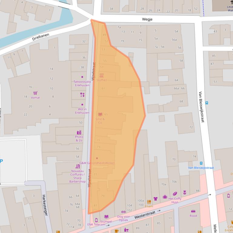 Kaart van postcodegebied 1601NJ.