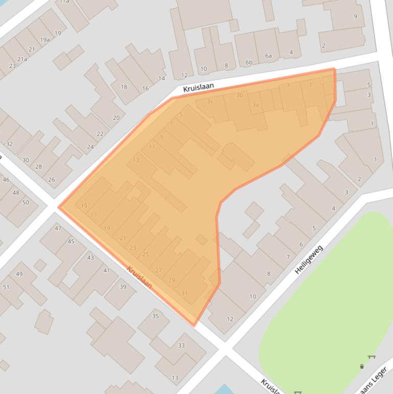 Kaart van postcodegebied 1601PJ.