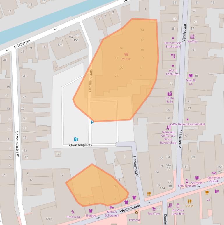 Kaart van postcodegebied 1601PZ.