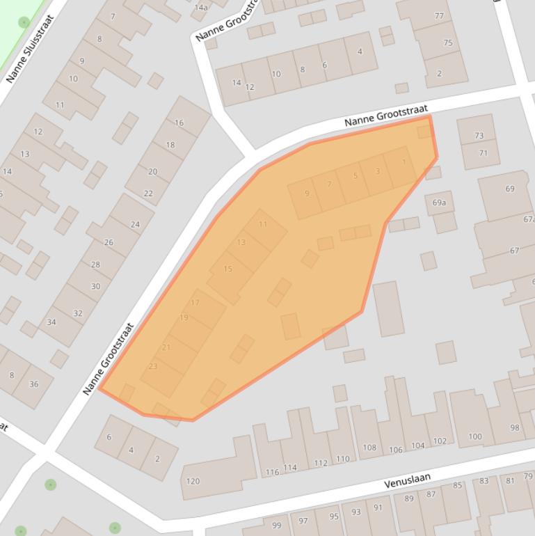 Kaart van postcodegebied 1601SG.