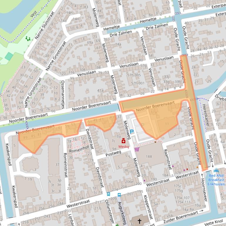 Kaart van postcodegebied 1601SL.