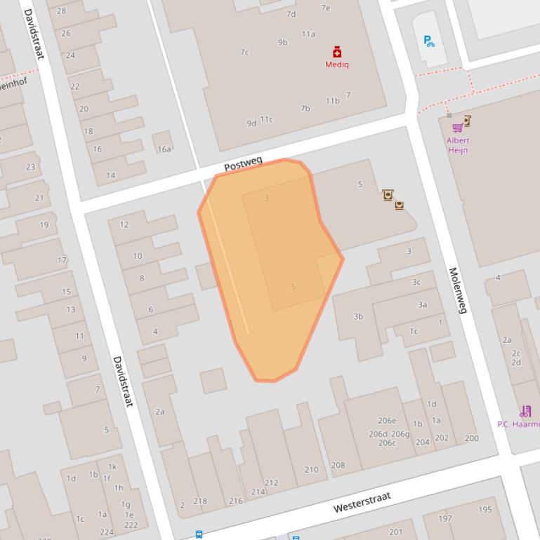 Kaart van postcodegebied 1601SX.
