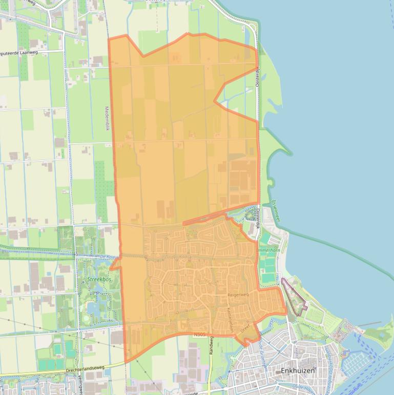 Kaart van postcodegebied 1602.