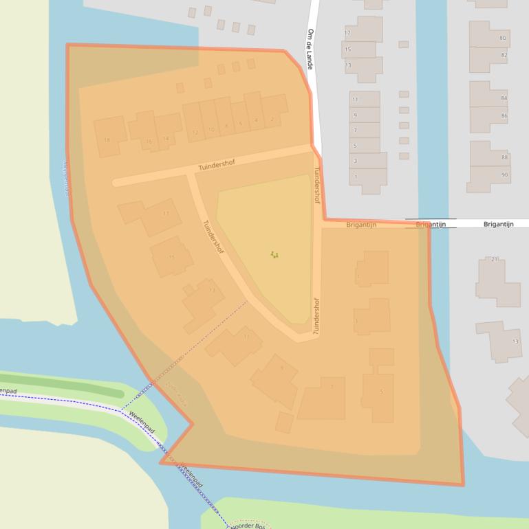 Kaart van postcodegebied 1602BE.