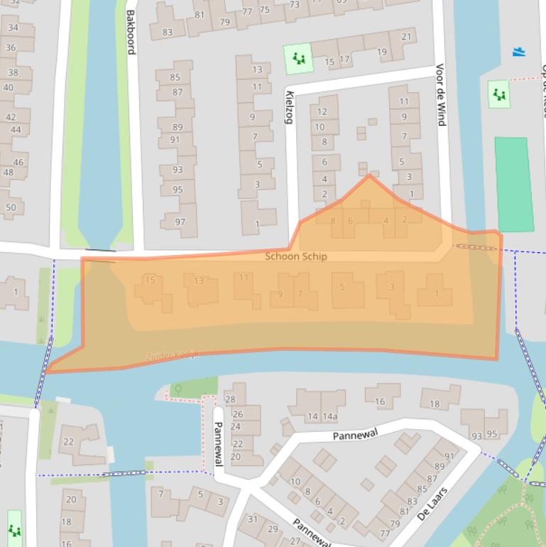 Kaart van postcodegebied 1602CK.
