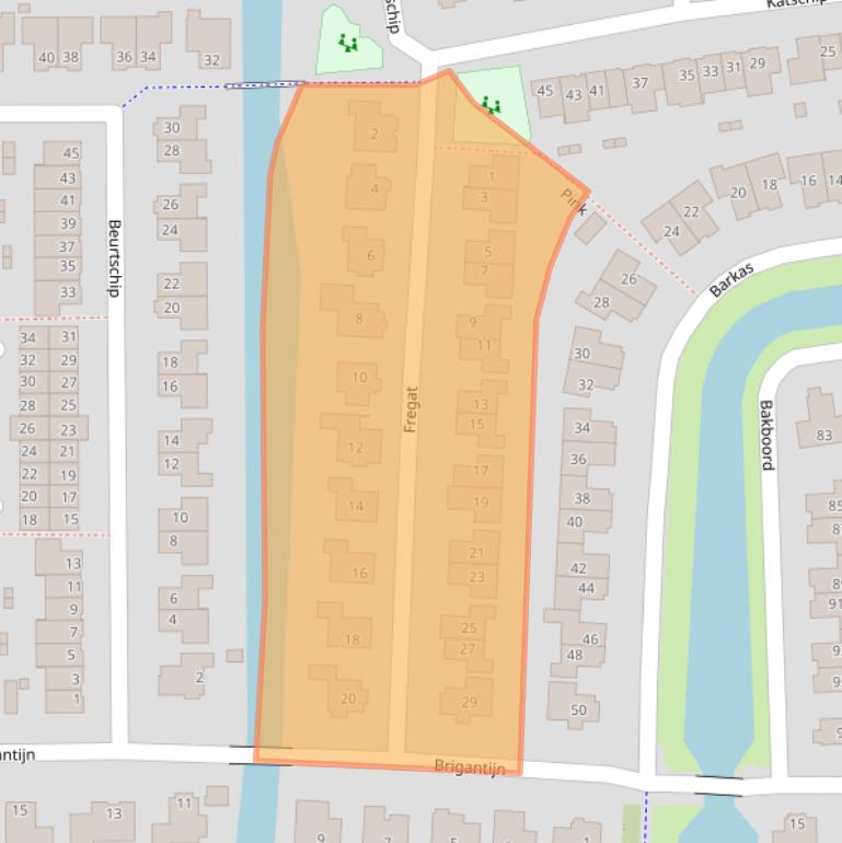 Kaart van postcodegebied 1602CT.