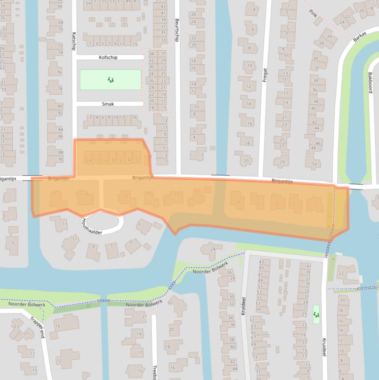 Kaart van postcodegebied 1602CV.