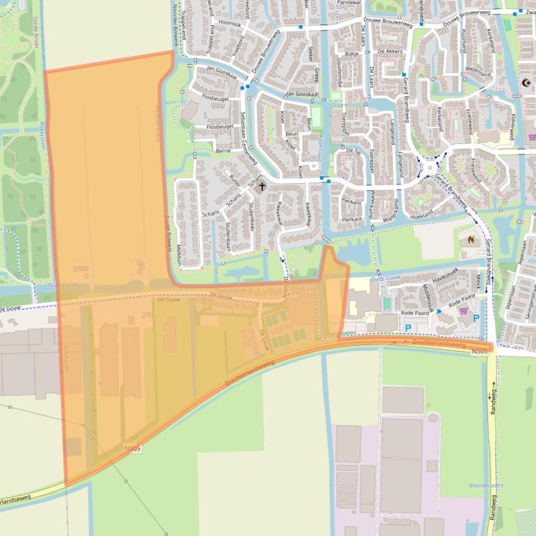 Kaart van postcodegebied 1602DN.