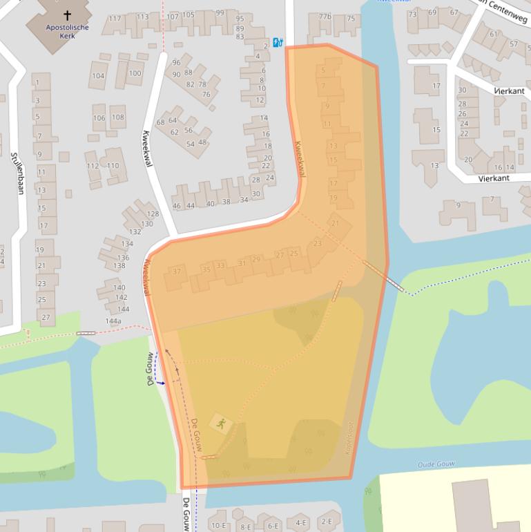 Kaart van postcodegebied 1602ED.