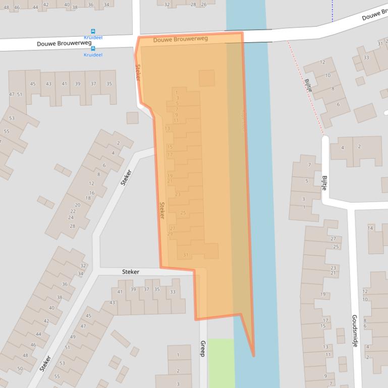 Kaart van postcodegebied 1602ET.