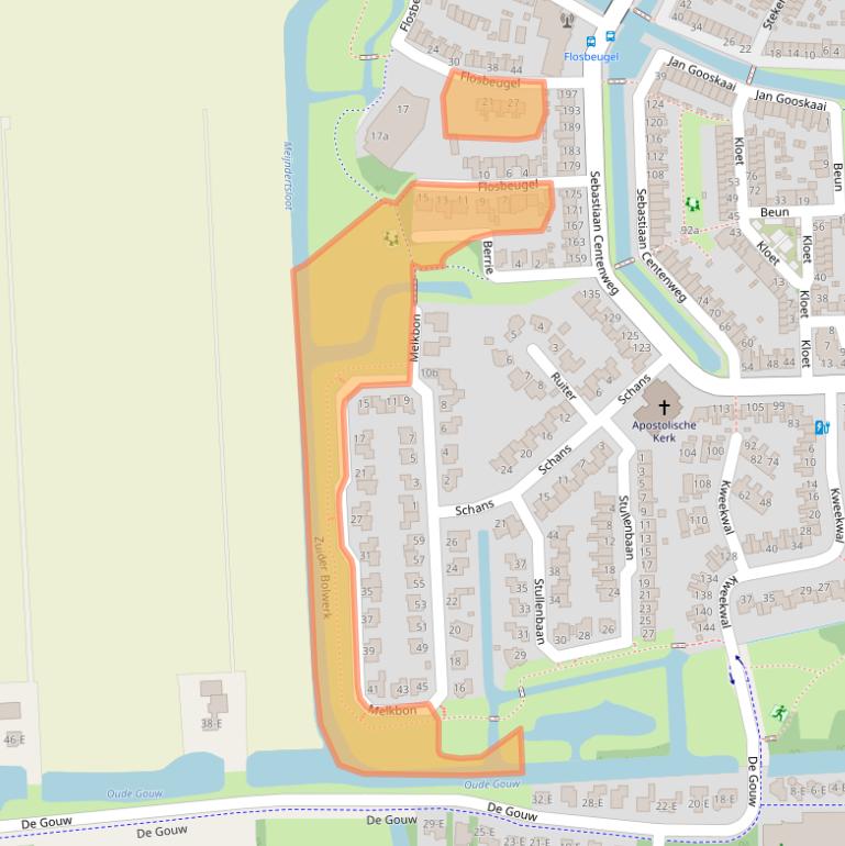 Kaart van postcodegebied 1602EX.