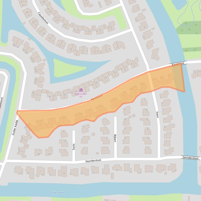 Kaart van postcodegebied 1602HH.