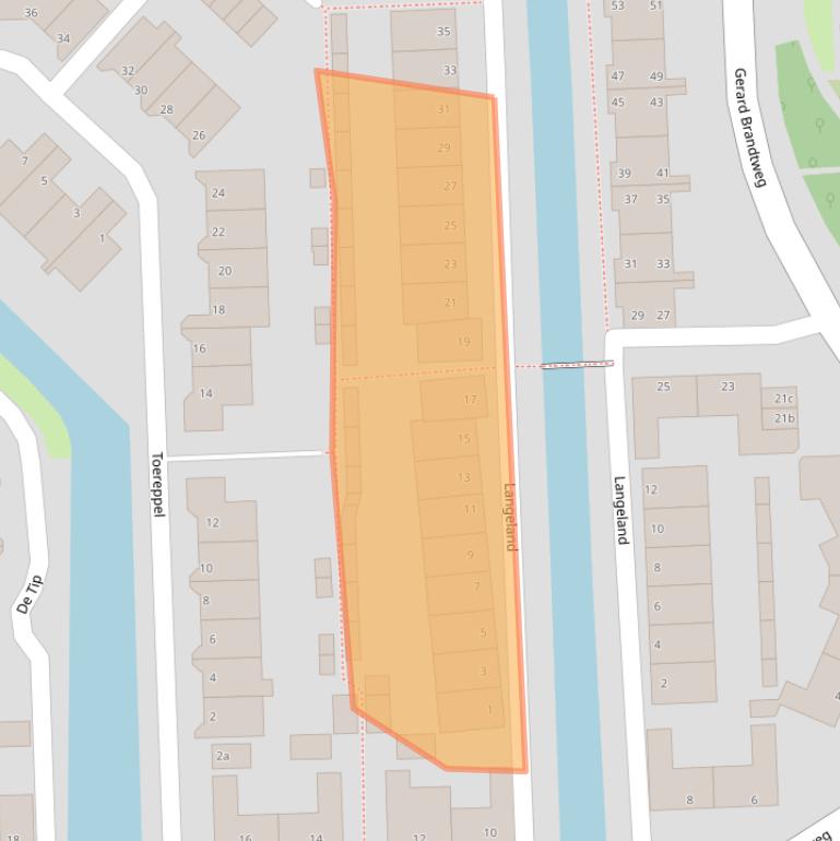 Kaart van postcodegebied 1602KB.
