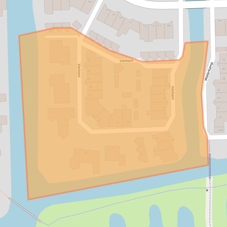 Kaart van postcodegebied 1602KH.
