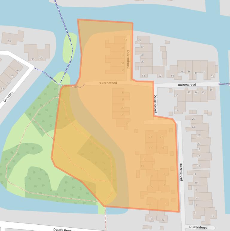 Kaart van postcodegebied 1602KT.