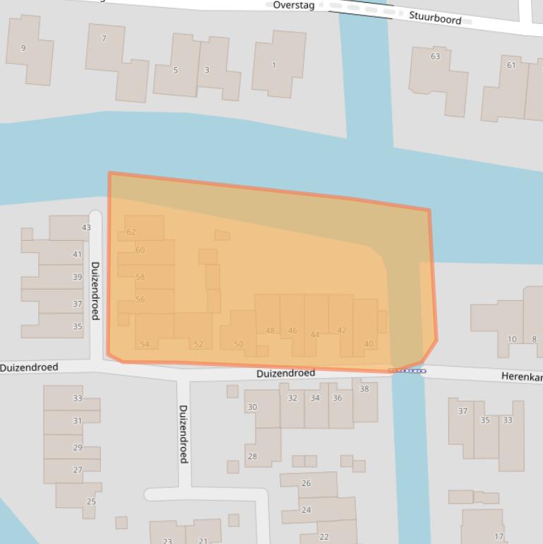 Kaart van postcodegebied 1602KW.