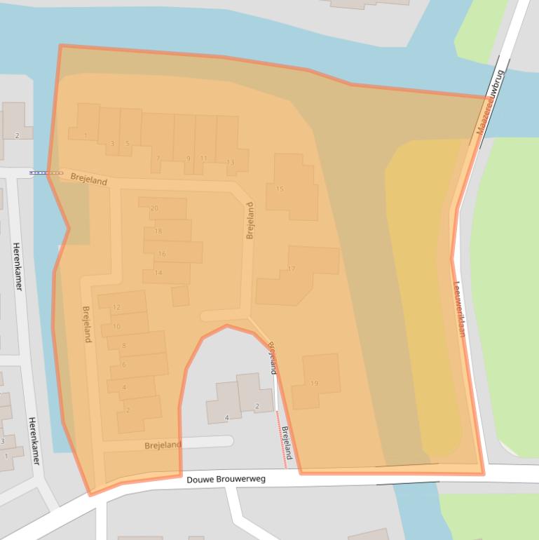 Kaart van postcodegebied 1602KZ.