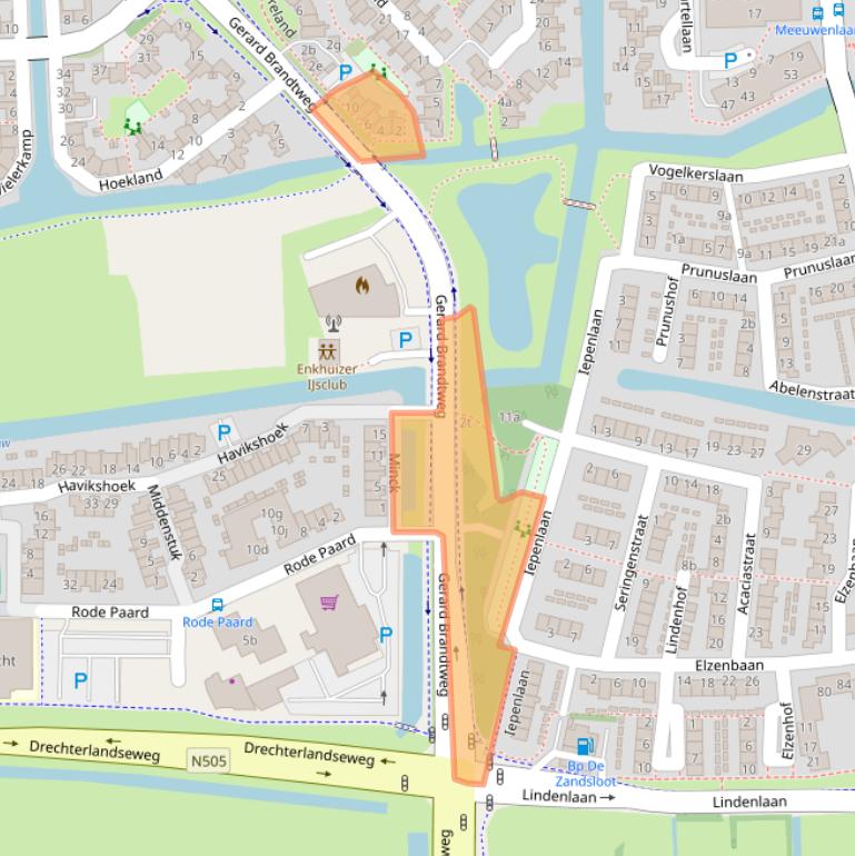 Kaart van postcodegebied 1602LA.
