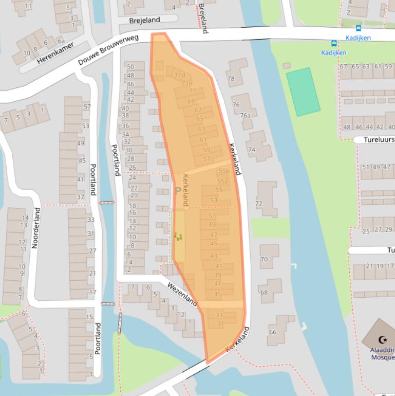 Kaart van postcodegebied 1602LE.
