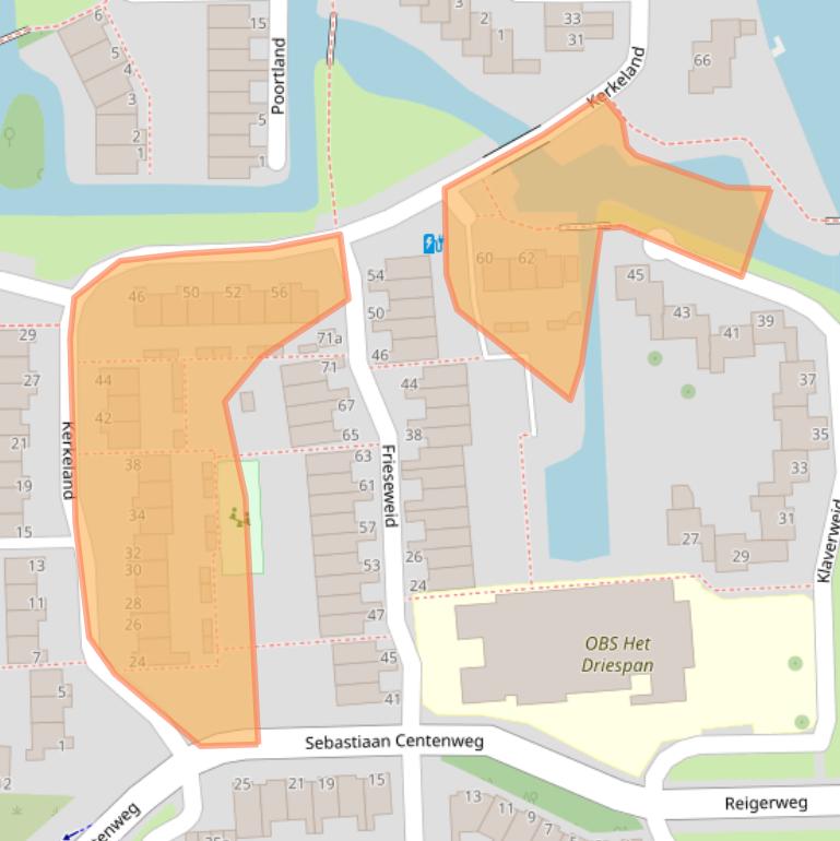 Kaart van postcodegebied 1602LH.