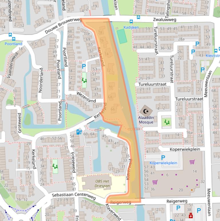 Kaart van postcodegebied 1602LJ.