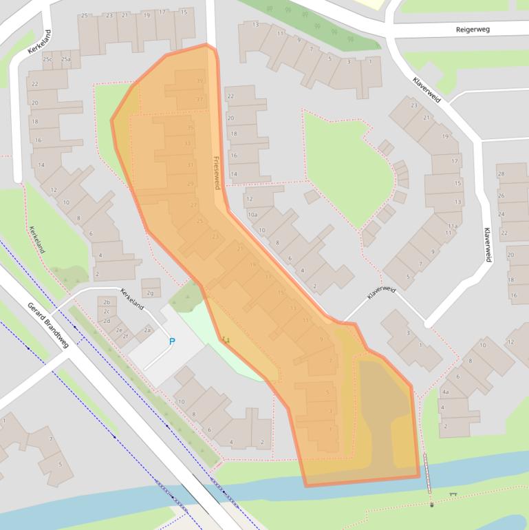 Kaart van postcodegebied 1602LK.