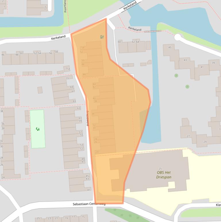 Kaart van postcodegebied 1602LN.