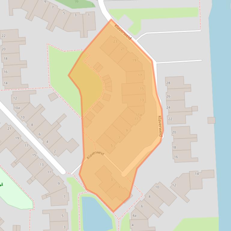 Kaart van postcodegebied 1602LP.
